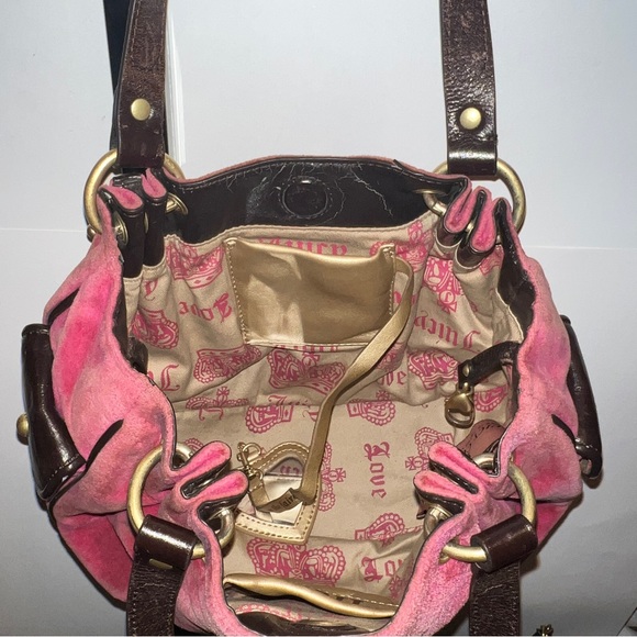 Pink Juicy Couture Purse Vintage Y2K Shoulder Bag Handbag Preloved Satchel Rare - Picture 9 of 13
